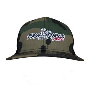 New Era Fraktured Moto Camo Trucker SnapBack Hat OS